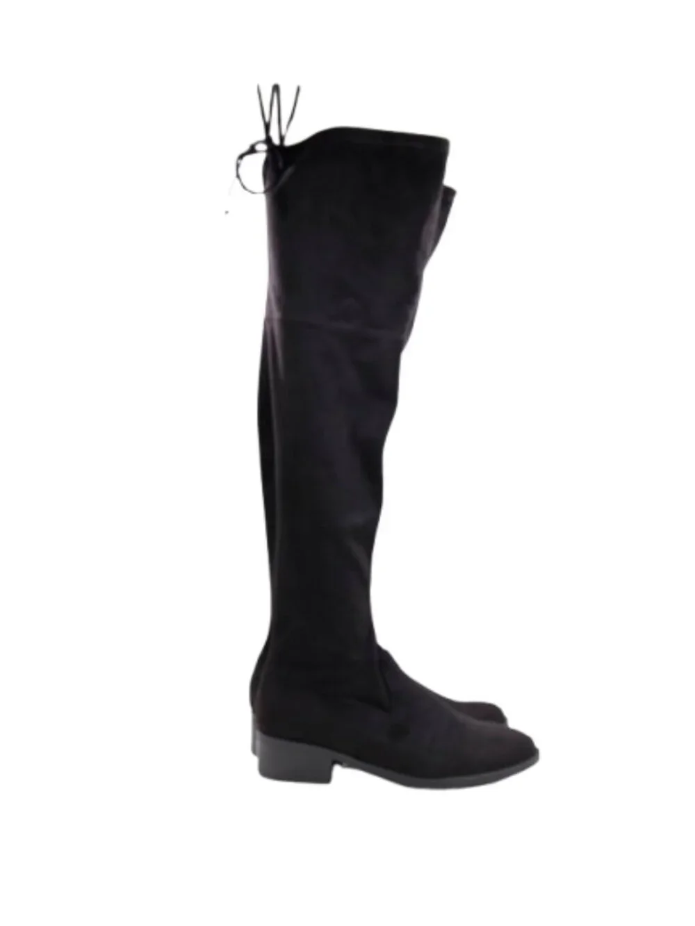 Unisa Unmaury Black Suede Flat Over The Knee Sock Boots - 7.5